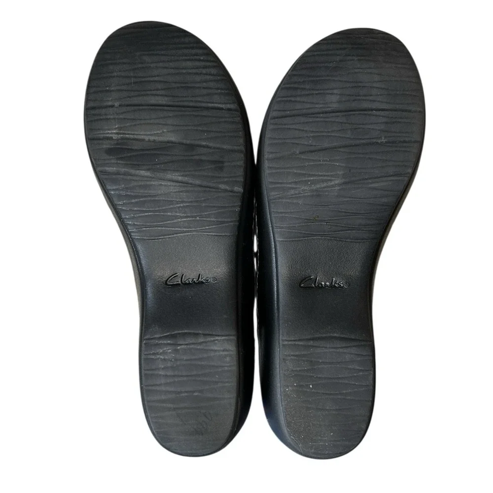 CLARKS Delana Amber Mule Womens 8 Red Leather Slip On Comfort Wedge Clog - Picture 5 of 10